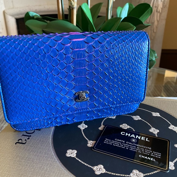 RARE ⭐️ Chanel WOC Python Blue and Pink ⭐️ NWT - Picture 9 of 15